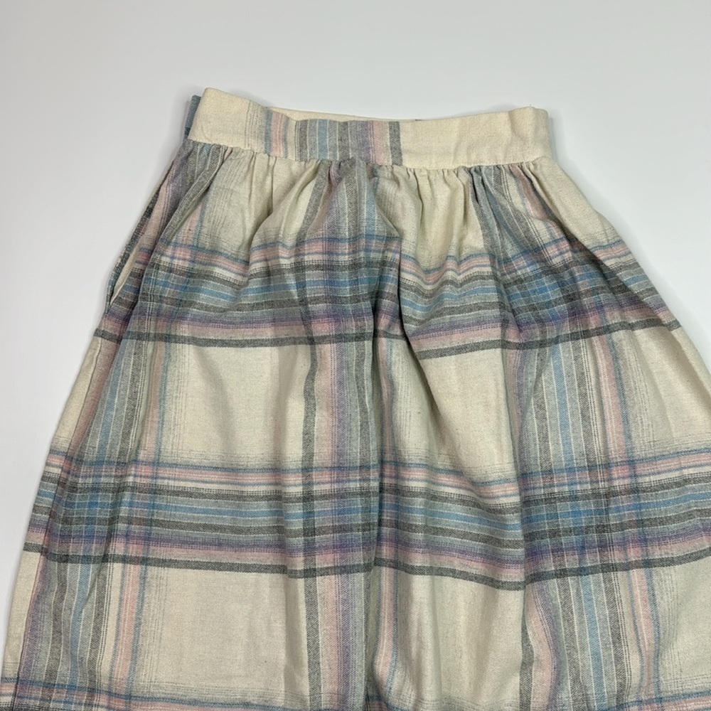 Vintage Marilyn Togs Wool A-line Blue Plaid Skirt Size 11 Waist 26" - Picture 5 of 10